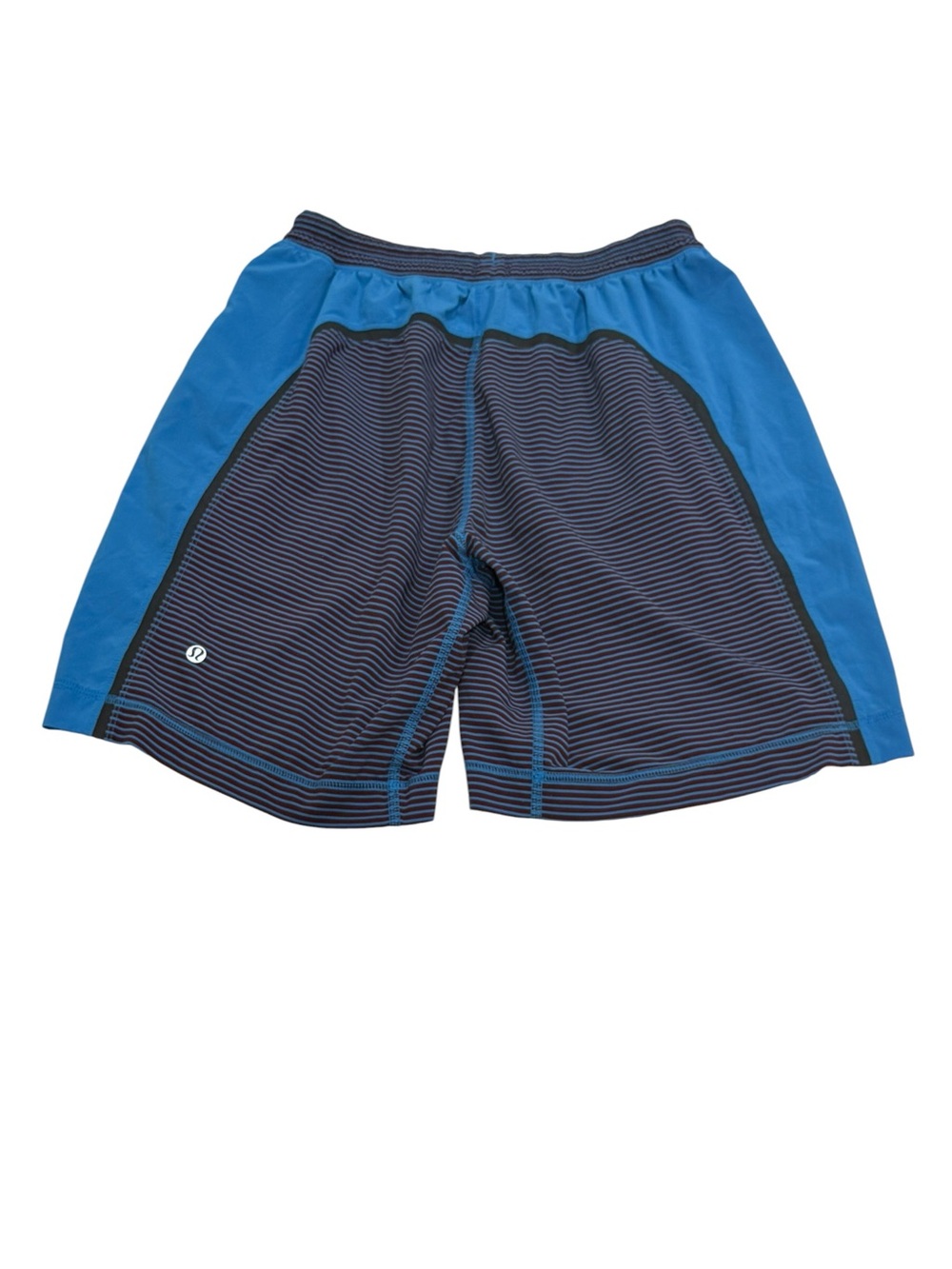 Lululemon Men’s Pace Breaker Blue & Burgandy Striped Athletic Shorts Size‎ Small